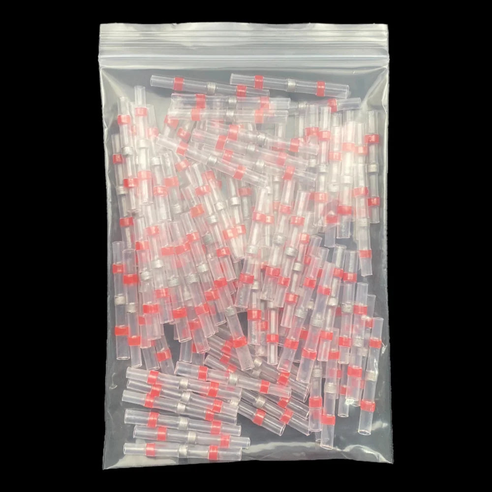 50/100/200PCS Schrumpf Anschlüsse Hülse Rohr Terminals Elektrische Butt Splice Draht Stecker Splice Solder Isolierte kabel