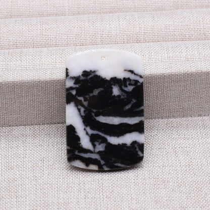 Charms Naturstein-Anhänger, rechteckig, natürlicher Rosenquarz-Kristall-Anhänger für die Herstellung von DIY-Schmuck-Halsketten, 25 x 40 mm