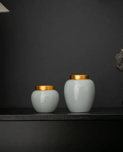 1 PC Ceramic Ruyao Cremation Urns Handmade Cremation Urn for Human or Pet Ashes Cats Dogs Animals Reptiles Pet Memorial