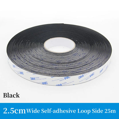 3M 9448A Schwarzes doppelseitiges Klebeband, 25 m, 16–100 mm, starkes, spurloses Seitenbefestigungsband mit Klettverschluss, hochtemperaturbeständig