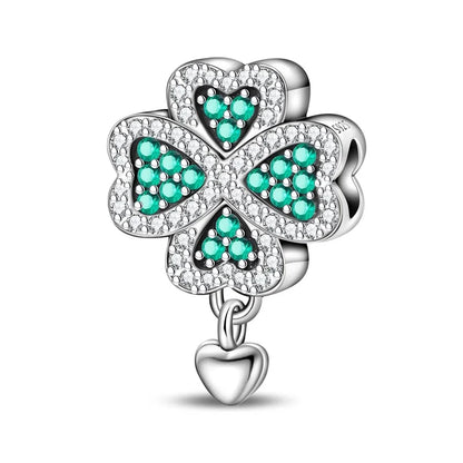 Glücksbringer aus 925er-Sterlingsilber mit vierblättrigem Kleeblatt, Hufeisenkrabbe, Marienkäfer-Zahlen-Charm, passend für DIY-Armbänder, Halsketten, Gesundheit, Glücksgeschenke