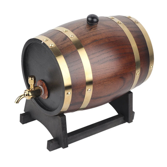 3L Retro-Stil Eichenholz Rotwein Brandy Whisky Fass Fass Eimer Behälter mit Wasserhahn