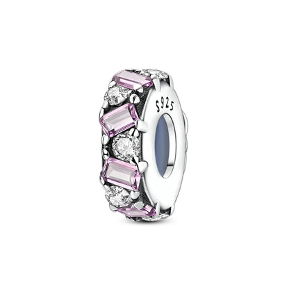 Rosa Charms aus 925er-Sterlingsilber, Perlen, Schmetterling, Parfümflasche, Krone, herzförmiger Zirkon, Charms für Frauen, feiner DIY-Schmuck, Geschenke