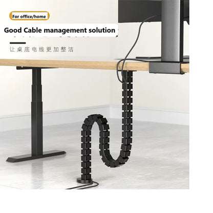 ISRTAO Verstellbare Kabelhülle unter dem Schreibtisch, Kabelablage, Workstation, Kabelmanagement, Schlangen-Organizer für ordentliche Kabelanordnung