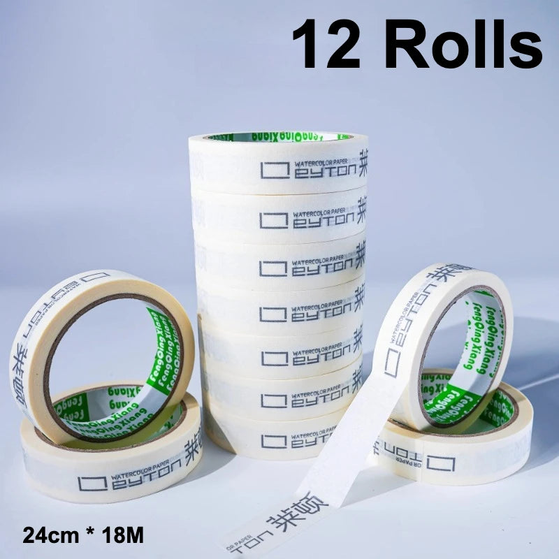 LEYTON Abdeckband, 2,4 cm, 18 m, Aquarell, Skizzieren, Kunst, Student, spezielles Klebeband, Malerei, Handriss, nicht abfärbendes Klebeband