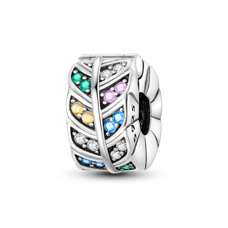 Silberverschluss, 925er-Sterlingsilber, CZ-Pflaster-Clip-Charms, Gänseblümchen-Perlen, Stopper, Sicherheitskette, passend für Original-Armreif, Schmuck-Clip