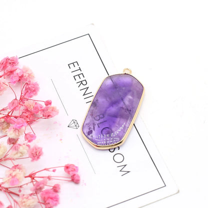 Natürliche Amethysten Anhänger Charms Natürliche Lila Quarz Kristall Stecker Für Heilung Pendel Schmuck Ohrring Halskette Herstellung