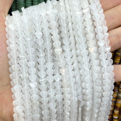 6MM Natürliche Herz Form Rubin Rot Chalcedon Lose Spacer Perlen Für Schmuck Machen DIY Armband Ohrringe Halskette Zubehör 7,5