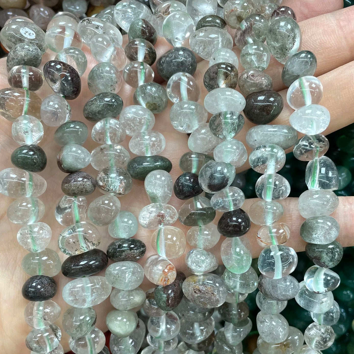 10-12mm Naturstein Rosenquarz Kristall Turmalin Achate Jade lose Abstand halter für Schmuck herstellung DIY Armband Halskette Materialien