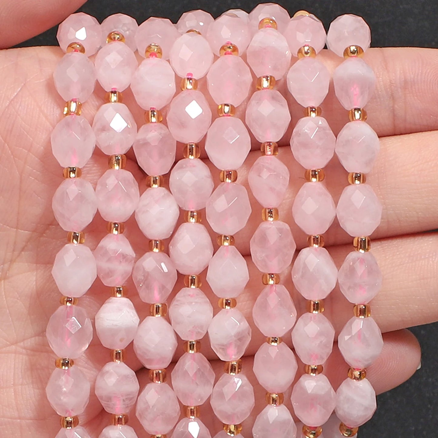 AAA Facettierte natürliche farbige Fluorit-Quarzperlen, 8 x 7 mm, ovale Form, Perlen für Schmuckherstellung, DIY-Perlenzubehör