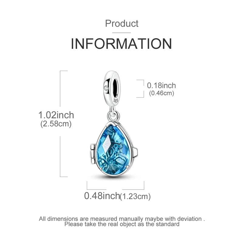 Neu im 925er-Sterlingsilber, Charms-Perlen, blaues Herz, Schlange, Delfin, Anhänger, Schmuck, passend für Original-925-Armbänder für Frauen, DIY-Geschenk