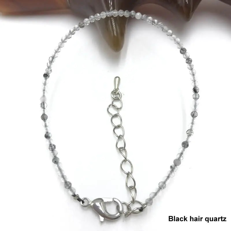 High Quality Natural Stone 2-3mm Handmade Micro Faced Beads Women's Agate Crystal Zircon Bracelet Jewelry Gift