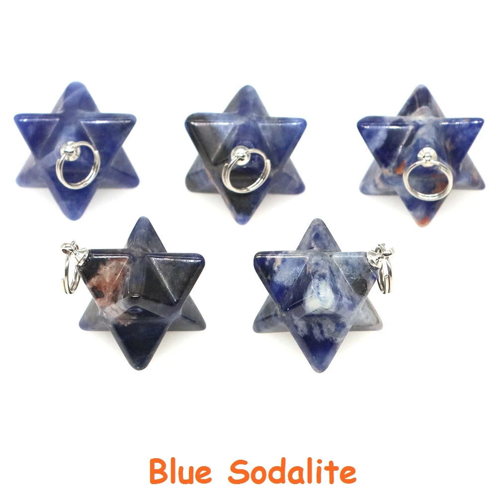 Naturstein Merkaba Stern Reiki Heilkristalle für DIY Energie Edelstein Modeschmuck Zubehör Party Home Dekoration Geschenk