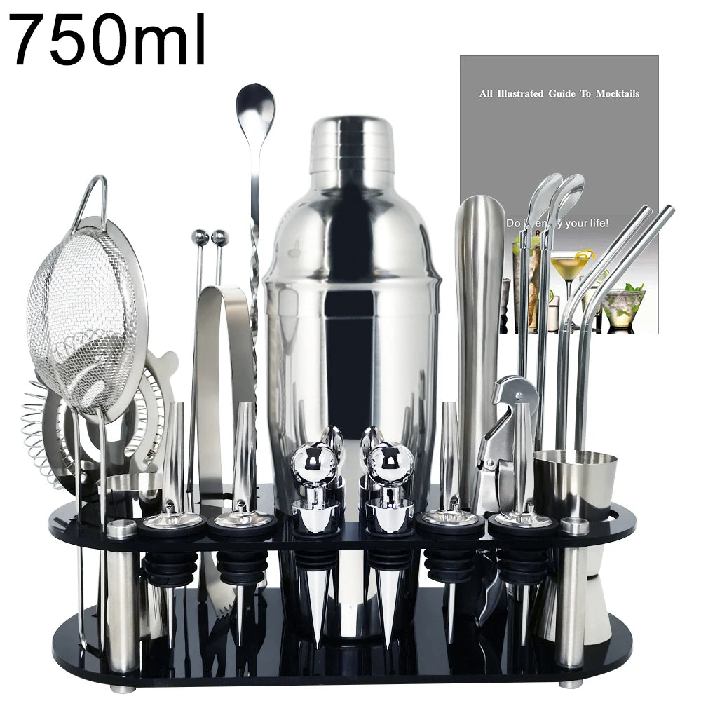 13-22 Stück 750ml 600ml Boston Cocktail Shaker Bar Werkzeuge Wein mixer Set Barkeeper Cocktail Shaker Werkzeugs atz mit Halter