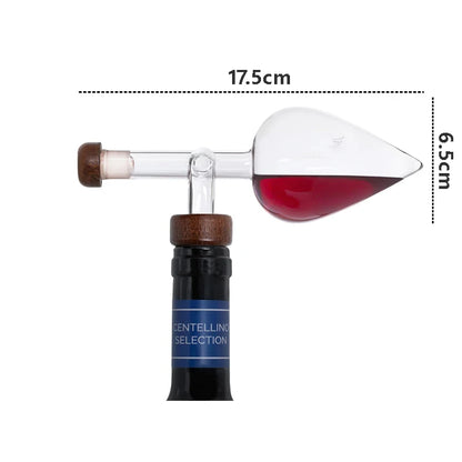UNTIOR Rotwein-Belüfter, tragbar, rund/pfirsichförmig, transparent, schneller Dekanterauslauf, Glas-Bar-Ernüchungsgerät für Strandtisch