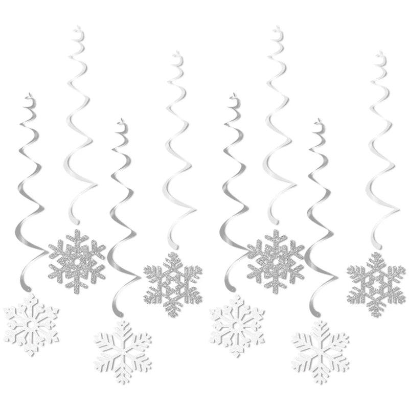 Weihnachtsbaum Schneeflocken Anhänger Dekoration Neujahr Dekor Kunststoff hängende Schneeflocke Baum Ornament für Weihnachtsfeierzubehör