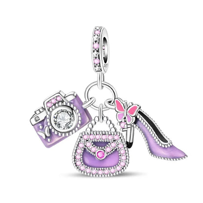 Klassische rote High Heels und goldene Turnschuhe aus 925er-Sterlingsilber, Fußball-Trophäe, baumelnder Charm, passend für Armbänder, Boutique-Schuhserie, Geschenke