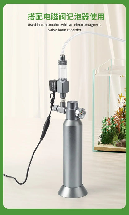 Aquarium DIY CO2 regulator Quick plug solenoid valve Bubble meter Metal sleeve base Fish tank CO2 pressure reducing valve set