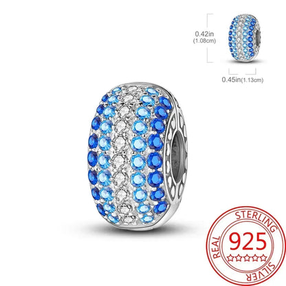 Charms-Anhänger aus 925er-Sterlingsilber mit blauen Ozean-Serie, passend für das DIY-Armband der Marke, Damenschmuck, Geschenke für Freundin