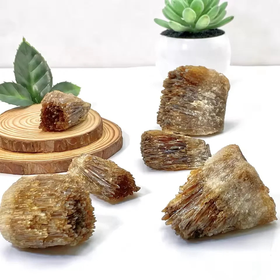 50/100/200 g roher Bernstein-Calcit-Cluster, Cluster mit gelben Bernstein-Calcit-Rohsteinkristallen, Heimdekoration, perfekte Sammlung und Geschenk