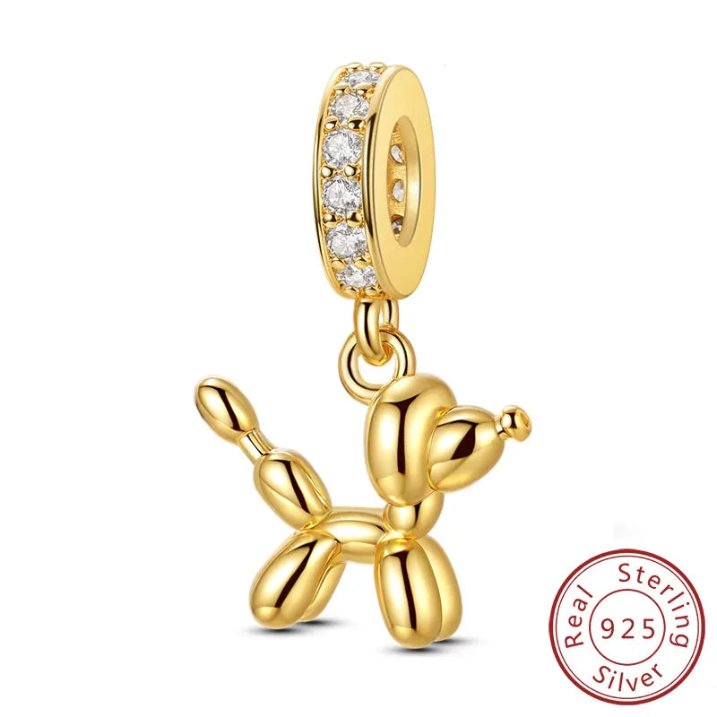 Neue Original Charms Perlen Anhänger 925 Sterling Silber Teddy Pudel Hund Katze Universal Schnalle Charms Fit Armband DIY Schmuck Geschenk