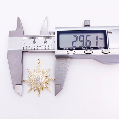 Anhänger Sun Star CZ Pave Sommer Winter Neu 925 Sterling Silber Edlen Schmuck Europa Stil Accessoires Geschenk für Männer Frau