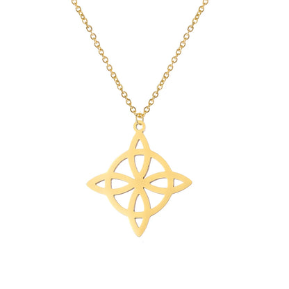 YILUOCD Vintage Hexenknoten Anhänger Halsketten Hexerei Wicca Schutz Amulett Schmuck Silber Farbe Celtics Talisman