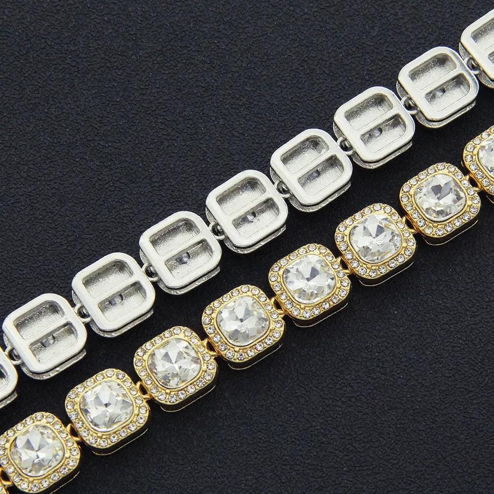 HNSP 12MM Eis Kette Halskette Armband Für Männer Frauen Hals Hip Hop Tennis Kette Schmuck Zubehör