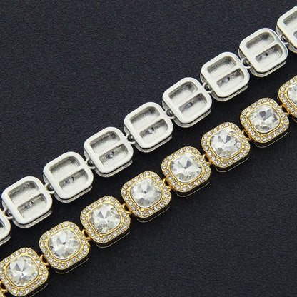 HNSP 12MM Eis Kette Halskette Armband Für Männer Frauen Hals Hip Hop Tennis Kette Schmuck Zubehör