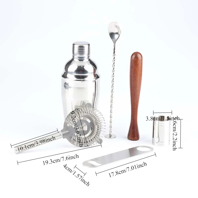 7 Teile/satz Edelstahl Cocktail Shaker Set Bar Werkzeuge mit Mischbecher Professionelle Barkeeper Kit für Home Küche Pub