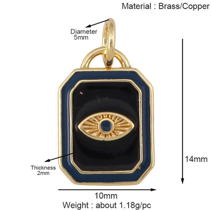 Blaues rundes Herz-Augen-Glücksamulett, türkischer Glücksanhänger, echtes 18 Karat vergoldetes Halsketten-Armband, Schmuckzubehör, S52