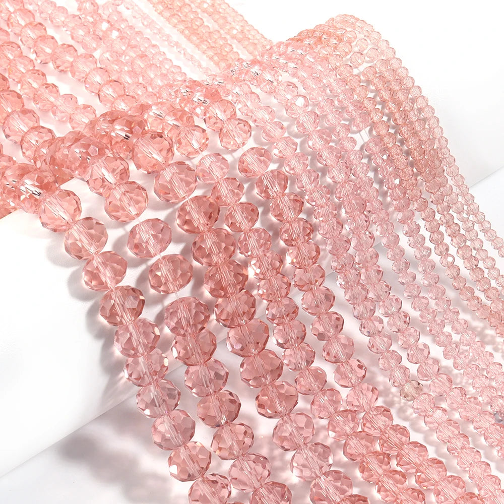 3/4/6/8/10mm Facettierte AB Klar Glas Kristall Rondelle Perlen Bunte Lose Spacer Perlen für Schmuck Machen DIY Armband Halskette