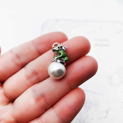 Charme Frosch Mit Perle 925 Sterling Silber Anhänger Neue Mode Schmuck Handgemachte Handwerk Für Frauen Männer