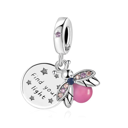 Charm-Anhänger aus 925er-Sterlingsilber mit Oktopusperlen und Stammbaum und Herz, passend für Schlangenarmband, Boutique-Halskette, rosa Anhänger, Geschenk