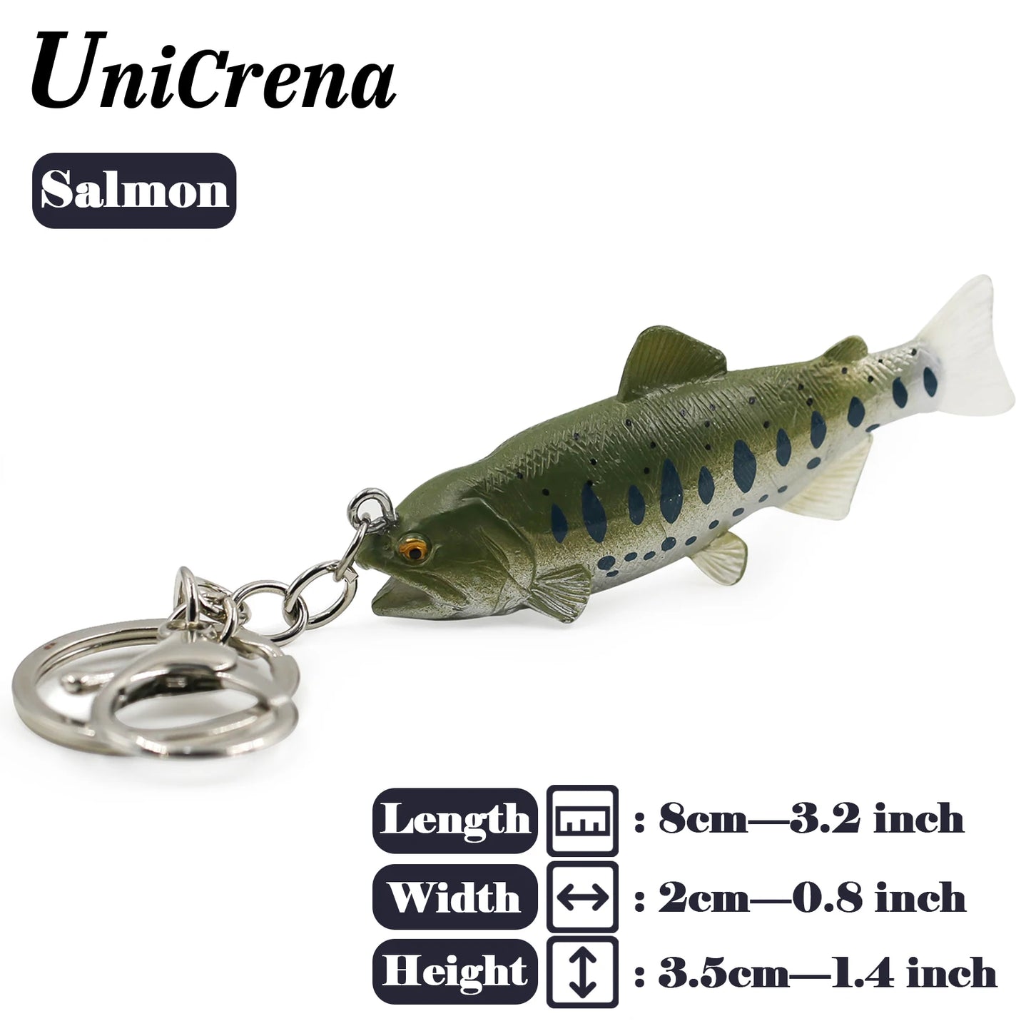 Fisch-Schlüsselanhänger, kreativer handgefertigter Fisch-Modell-Schlüsselanhänger, Forelle/Schnapper/Thunfisch/Salmon/Barsch, Schlüsselanhänger mit Angeldeshema, Schlüsselhalter-Zubehör