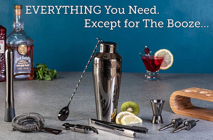Cocktail Bar set Mixology Bartender Kit: 10-Stück Bar Werkzeug Set mit Stilvolle Bambus Stehen