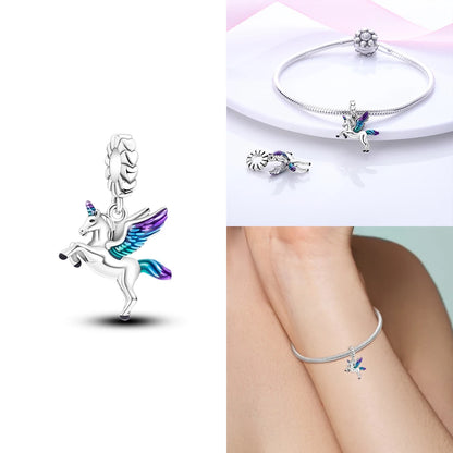 Neue Charms-Perle aus 925er-Sterlingsilber, rosa Schmetterling, leuchtende Glühwürmchen, baumelnd, passend für Armreifen, Halskette, DIY-Schmuck, Frauen-Geschenk