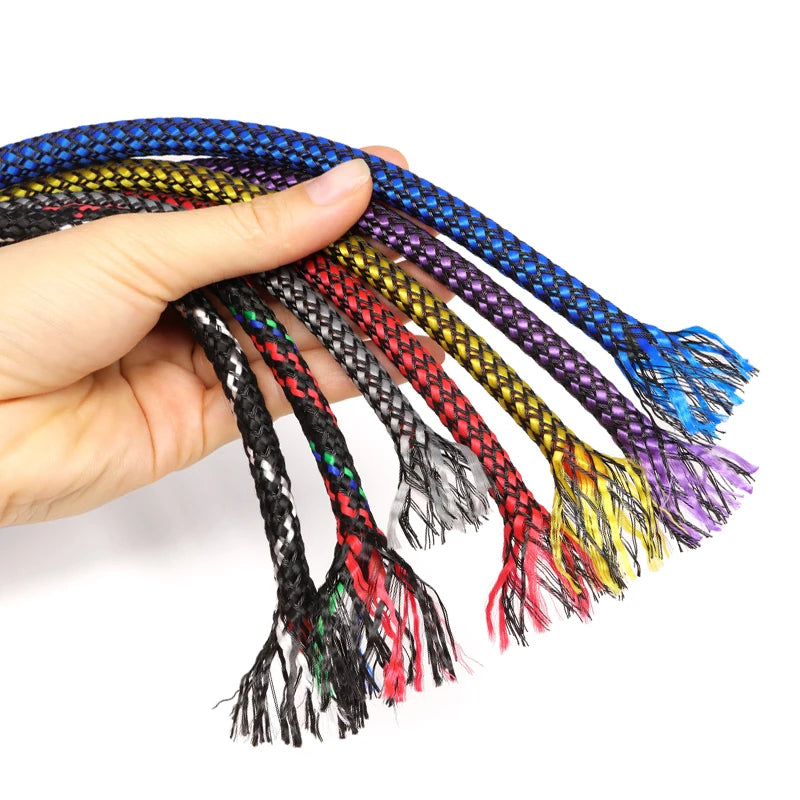 10M/Rolle Neue PET-Garn + PP-Baumwolle Geflochtene Isolierhülle 4mm 8mm 12mm Kabelummantelung Drahtschutz Kabelummantelungsschlauch