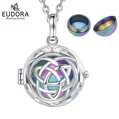 Eudora Urne Feuerbestattung Anhänger 20mm Celtic Knoten Käfig Medaillon Asche Halter Andenken Kapsel Halskette Hohl Ball DIY Trendy Schmuck