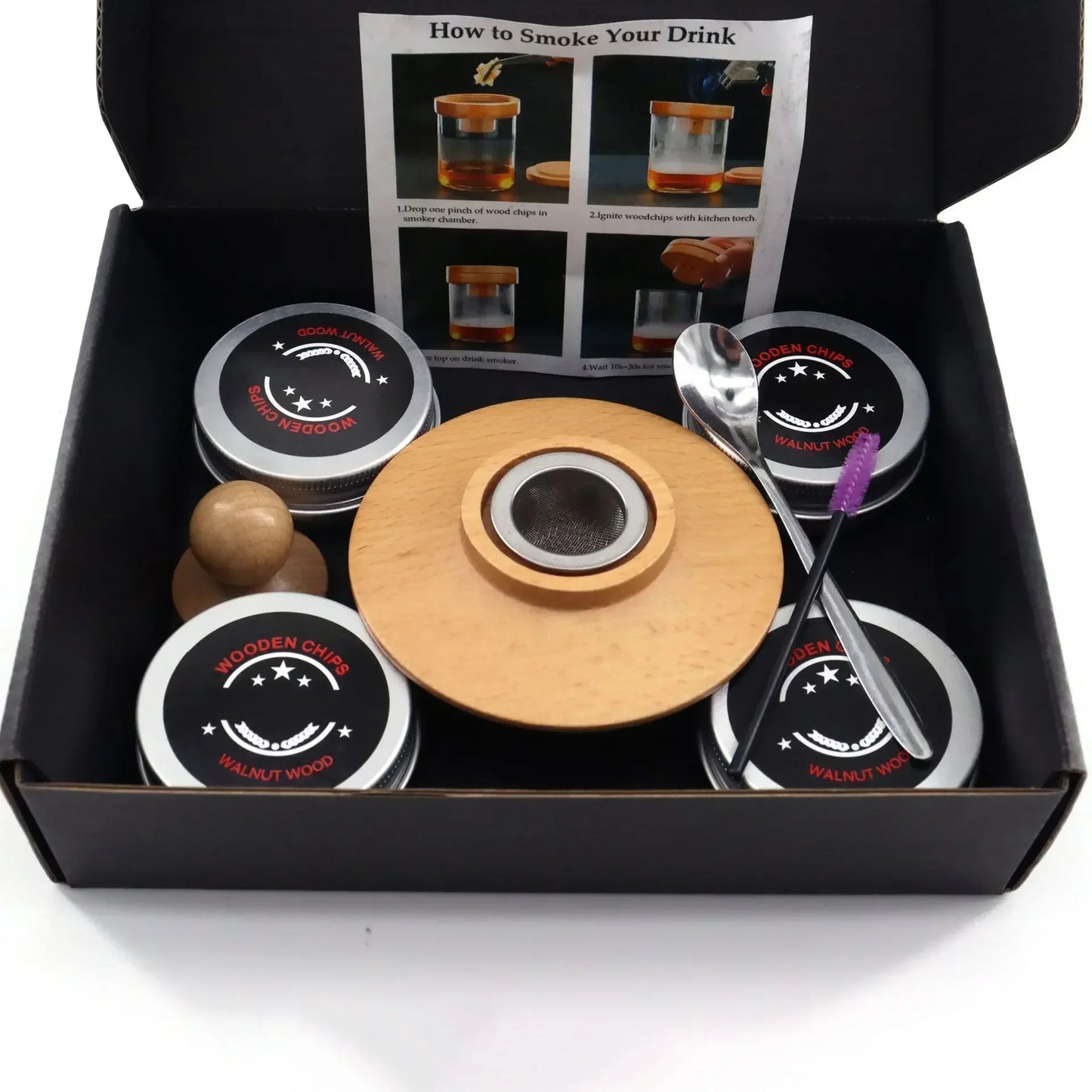 Holz Cocktail Smoker Kit Smoke Cover Filter Bar Wein Mischdeckel Werkzeug für Getränke Küche Bar Zubehör Werkzeuge Bar Cocktail