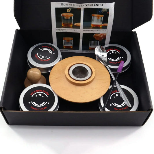 Holz Cocktail Smoker Kit Smoke Cover Filter Bar Wein Mischdeckel Werkzeug für Getränke Küche Bar Zubehör Werkzeuge Bar Cocktail