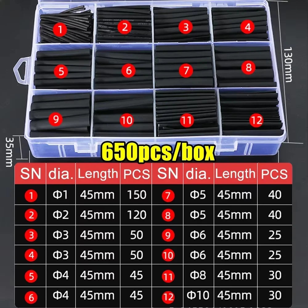 Schrumpfschlauch-Set, Draht, elektrischer Anschluss, Drahtwickel, Kabelschutz, thermobeständiger Schlauch, Verpackungsisolierung
