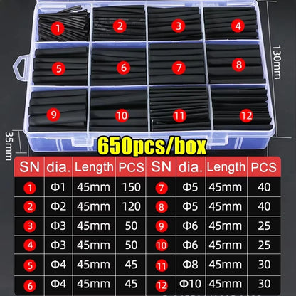 Schrumpfschlauch-Set, Draht, elektrischer Anschluss, Drahtwickel, Kabelschutz, thermobeständiger Schlauch, Verpackungsisolierung