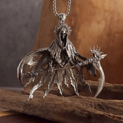 Vintage Gothic Totenkopf Jesus Kreuz Anhänger Halskette Katholischer Schmuck für Männer Punk Religiöse Amulett Halskette