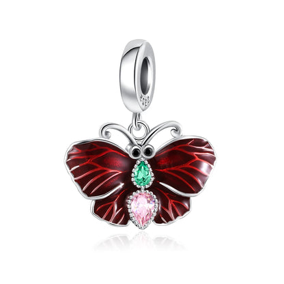 2025 Neu in Original 925 Sterling Silber Bunte Exquisite Schmetterling Serie Charm Fit Armband Halskette DIY Frauen Schmuck Geschenk