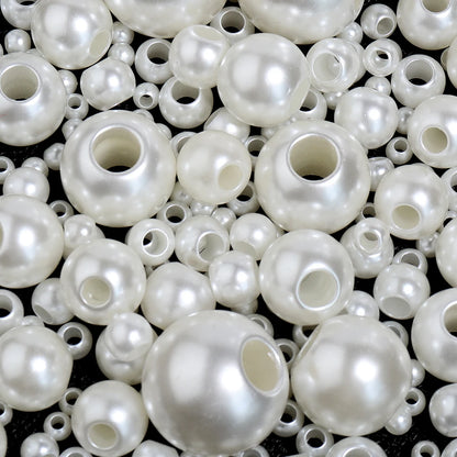 ABS Imitation Perle Perlen Lose Große Loch Runde Perlen Acryl Spacer Perlen Für Handgemachte Armband, Die DIY Schmuck Zubehör
