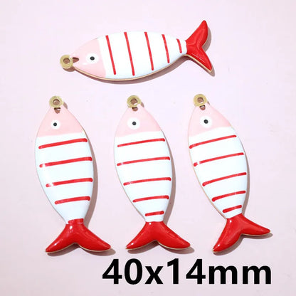 10 Stück Edelstahl Emaille Fisch Charms Anhänger 31x12mm DIY Schmuck Making Zubehör Erkenntnisse für Halsketten Ohrringe Armbänder