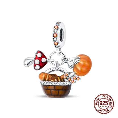 Herbst Neue 925 Sterling Silber Braun Maple Leaf Kürbis Biene Charms Bead Fit 3mm 925 Original Armbänder DIY schmuck Warmes Geschenk