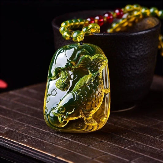 Honig wachs Bernstein Myanmar Goldblau Bernstein Stempel Herren und Damen Anhänger Halskette Fisch vase Pullover Kette Anhänger