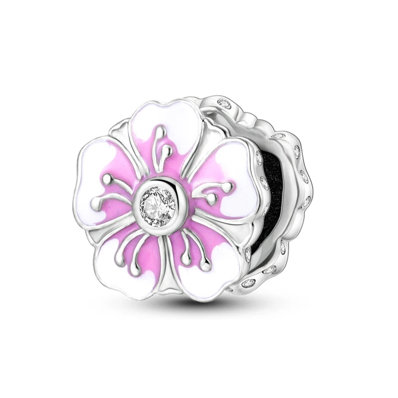 Neue 2025 925 Sterling Silber Charms Perlen Liebe Herz Rosa Original Charm Anhänger Fit Charm Armbänder DIY Schmuck Geburtstag Geschenk